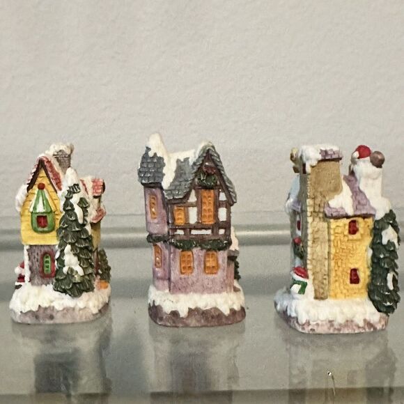 Riveria Collection 3 Mini houses Santa Reindeer Christmas Vintage - Picture 2 of 4